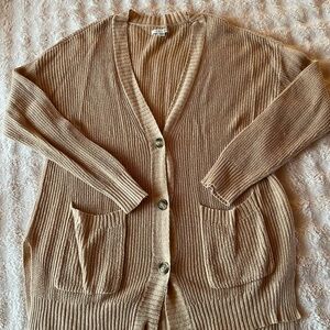 American Eagle Outfitters Beige Cardigan Sweater